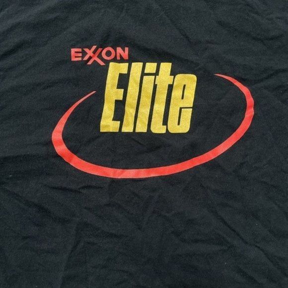 Vintage Exxon Elite Black Tshirt Anvil Tag American Oil Company Size XXL - Picture 2 of 5